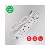 4位13A拖板6尺電源線 獨立開關 (2USBA + 1USBC) 3.2A USB 充電器