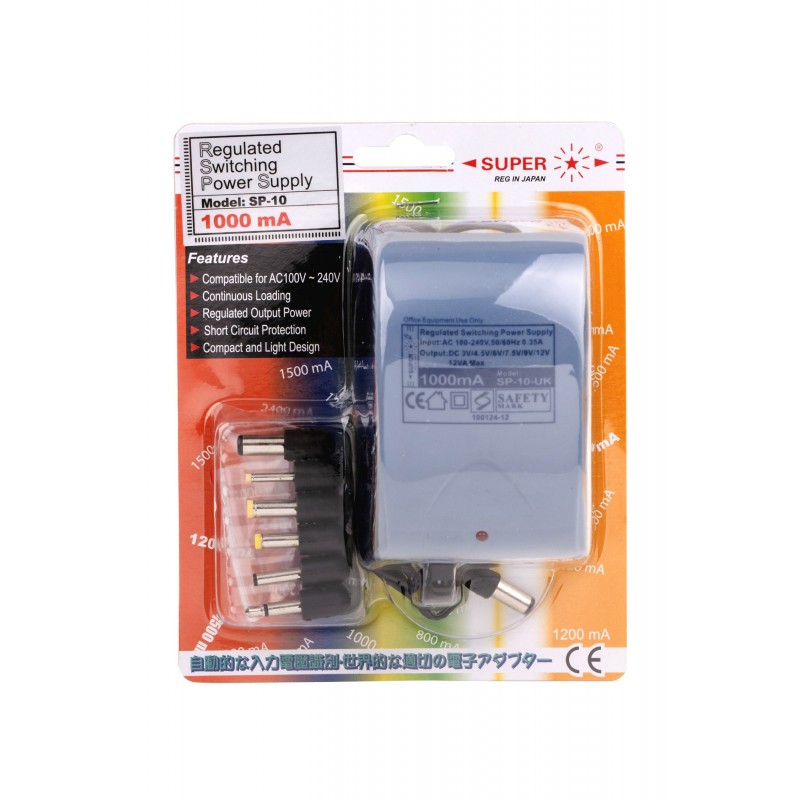 1000mA 交/ 直流電源轉接器