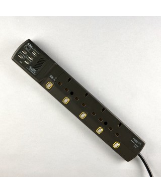 4位13A拖板12尺電源線 獨立開關 (5USBA + 1USBC) 8.2A USB 充電器