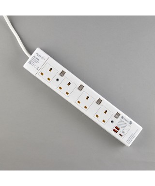 4位13A拖板12尺電源線 獨立開關 (2USBA + 1USBC) PD20W USB 充電器