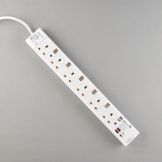 6位13A拖板12尺電源線 獨立開關 (2USBA + 1USBC) PD20W USB 充電器
