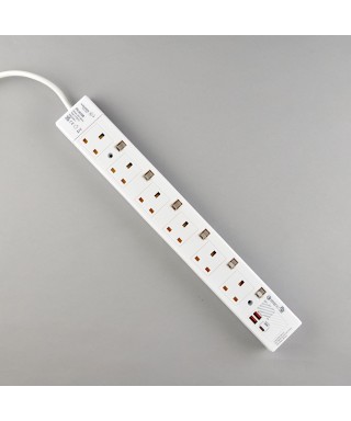 6位13A拖板12尺電源線 獨立開關 (2USBA + 1USBC) PD20W USB 充電器