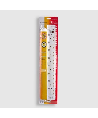 8位13A拖板12尺電源線 獨立開關 (2USBA + 1USBC) PD20W USB 充電器